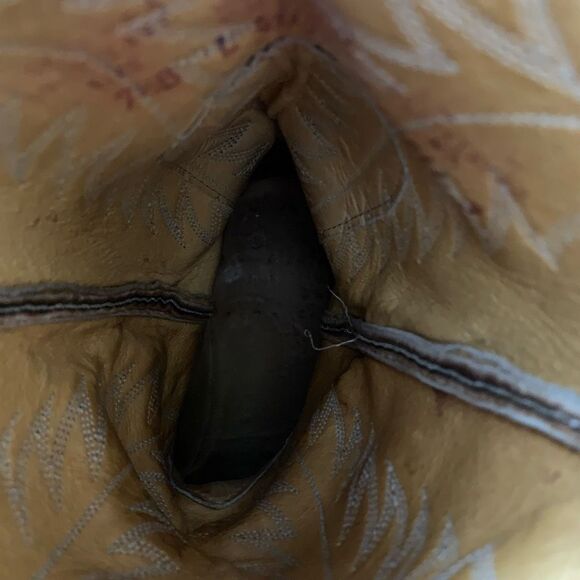 Vintage Brown Justin’s Leather Cowboy Boots 7.5 Western Classic Pointed - Picture 5 of 7